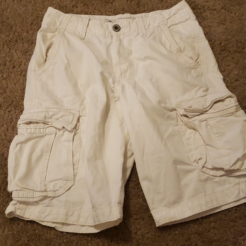 White cargo shorts